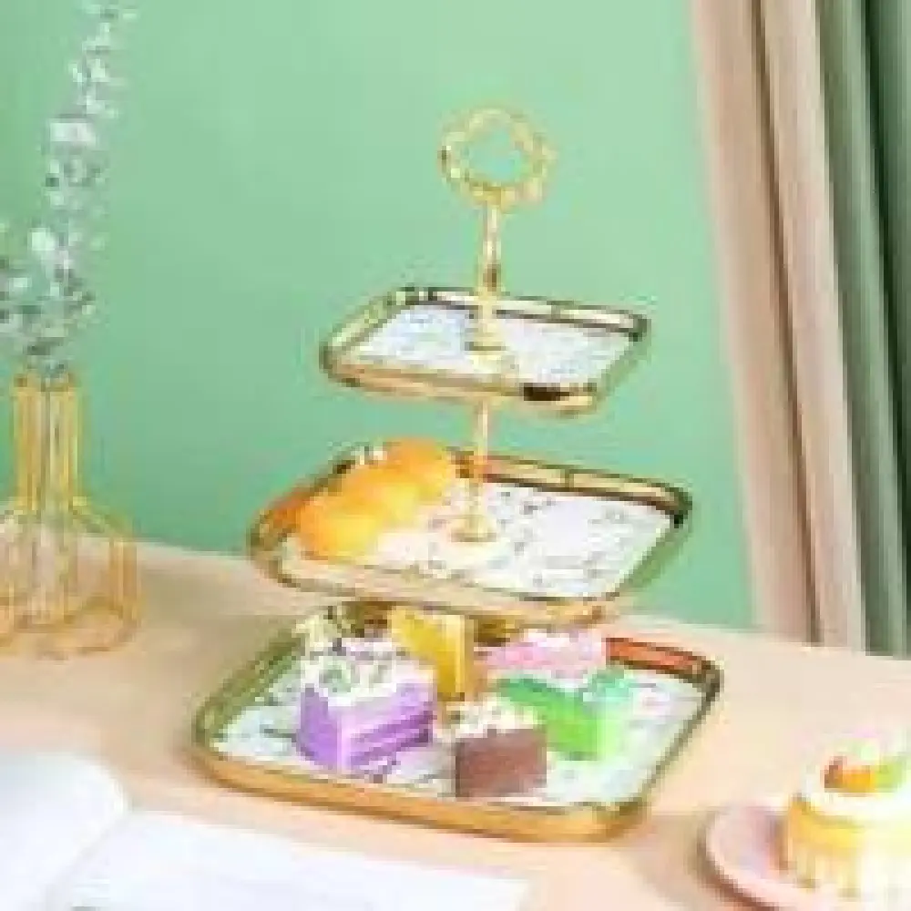 Présentoir, Bol de fruits en porcelaine, Assiette à dessert trois (3) étages