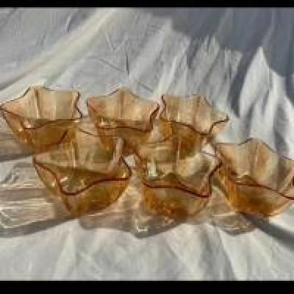 Ensemble Saladier, Vase, Bole ovale en ambré 6pcs