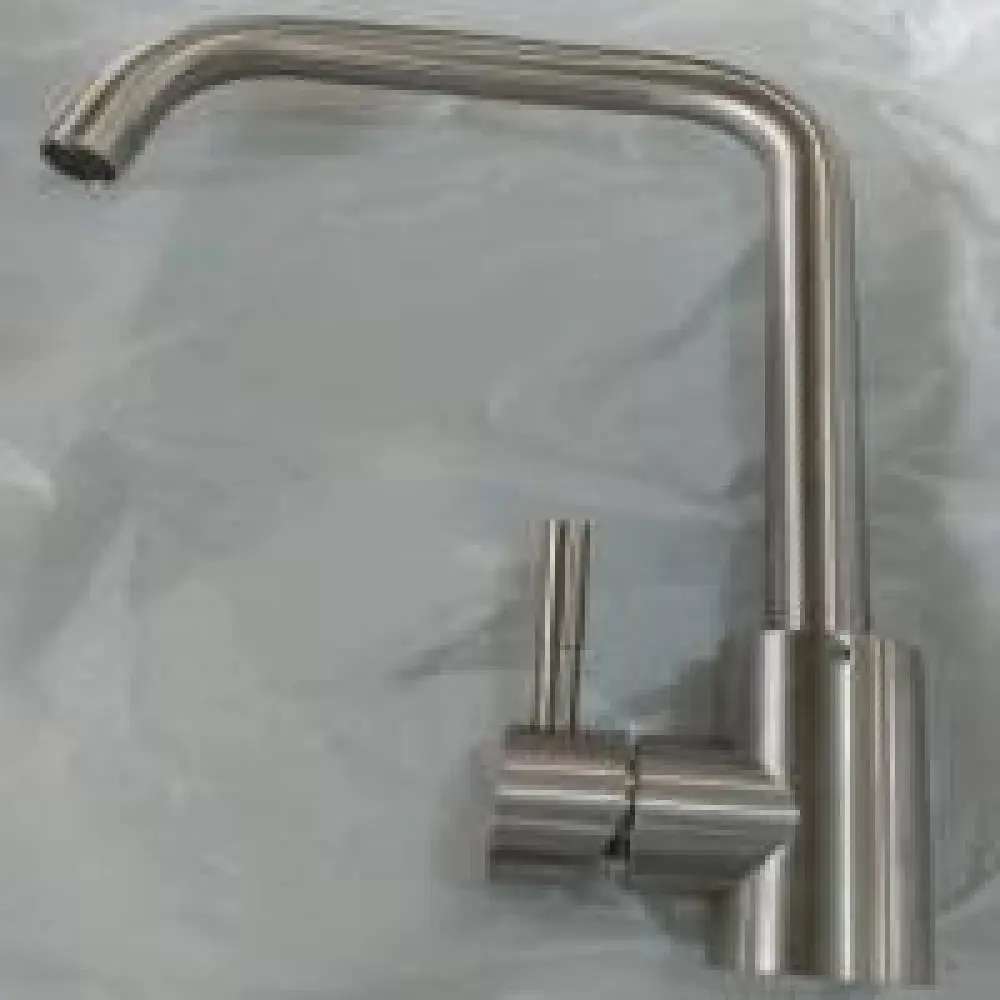 ROBINET MITIGEUR D'ÉVIER DE CUISINE HAUT À BEC ROTATIF FINITION INOX LIMITEUR DE DÉBIT ÉCO STOP