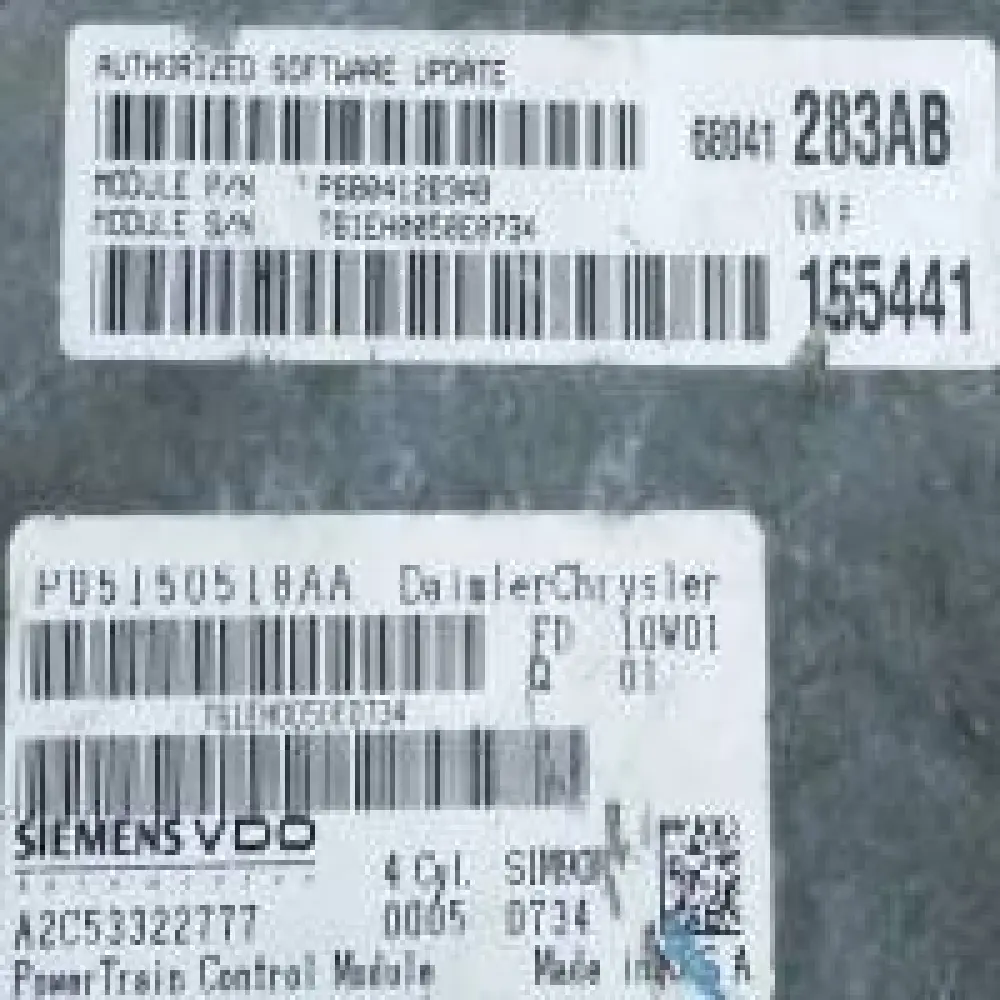 Calculateur moteur 2007-2010 DODGE 2.4L; T61EH0050E0734, A2C53322777, P05150518AA Siemens
