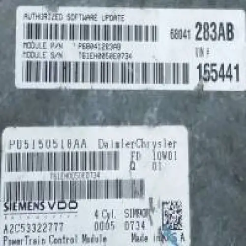 Calculateur moteur 2007-2010 DODGE 2.4L; T61EH0050E0734, A2C53322777, P05150518AA Siemens