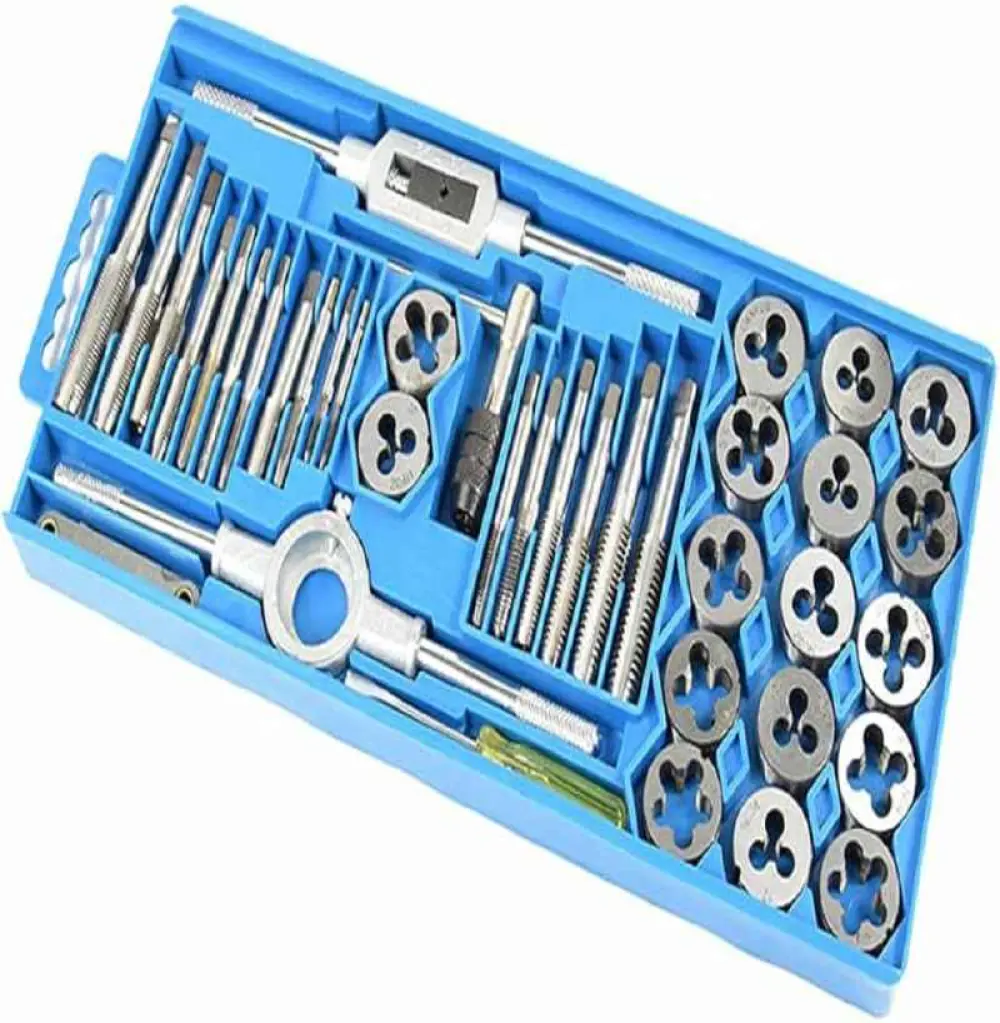 Ensemble de clé à tarauds et filières, outils de filetage enveloppés, outils de taraudage à main 40 pcs
