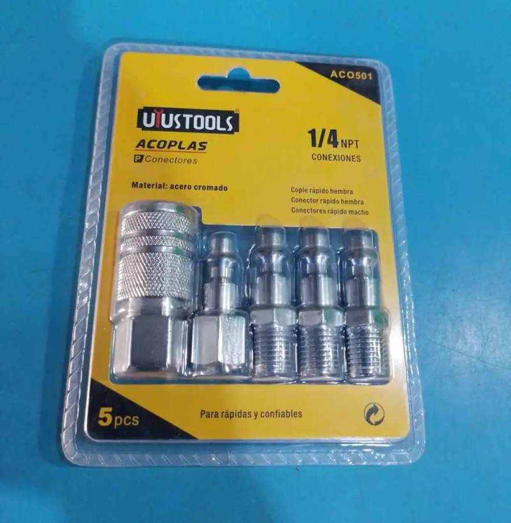 Ensemble de raccord rapide pour tuyau compresseur  5 pcs, 1/4; ACO501 UYUSTOOLS