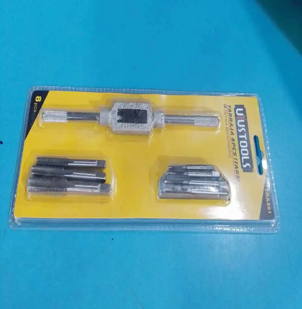 KIT de clé à tarauds et filières, outils de filetage enveloppés, outils de taraudage à main 8 pcs TRA801 UYUSTOOLS