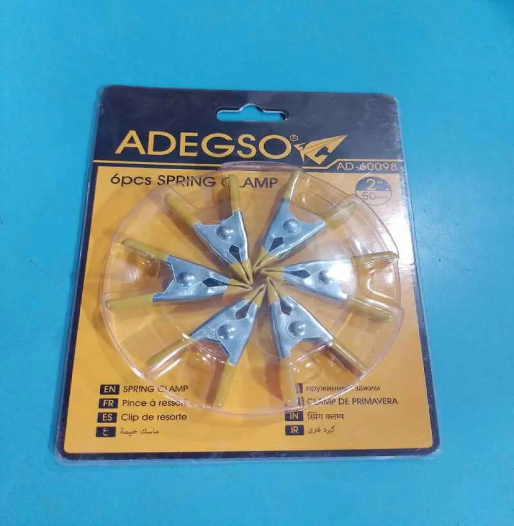 Lot de 6 pinces à ressort en métal revêtus de plastique 2''/ 50mm AD60098 ADEGSO
