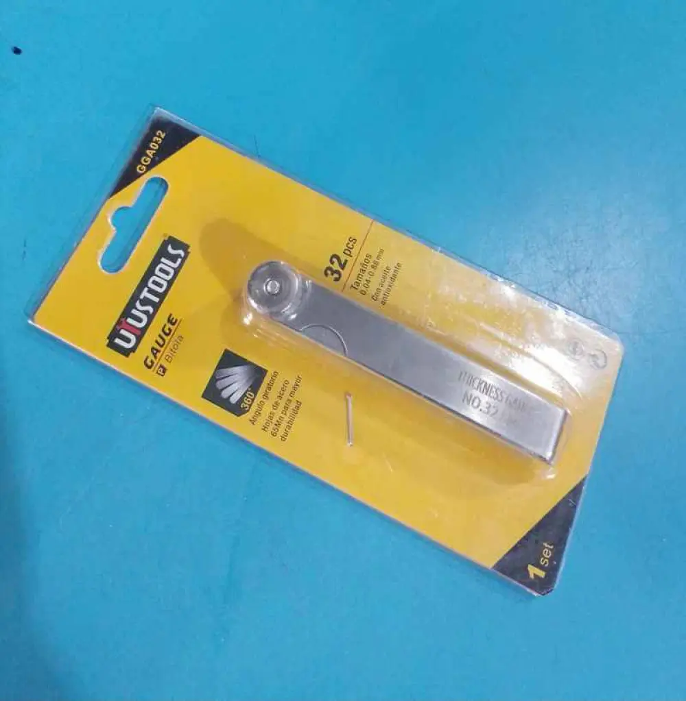 Palpeur en millimètres et en pouces, Jauges d'épaisseur de limer en millimètres, 32 pcs pour bougies d'allumage GGA032/ 0.04-0.80mm Uyustools
