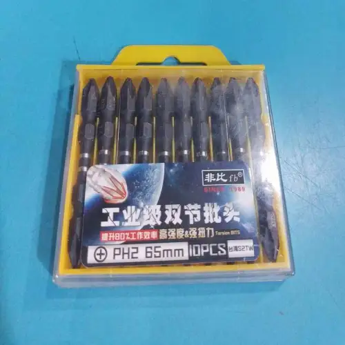 Tournevis, jeu de forets, embout de vis, Tournevis à percussion magnétique à double extrémité 10 pcs: PH2 65mm
