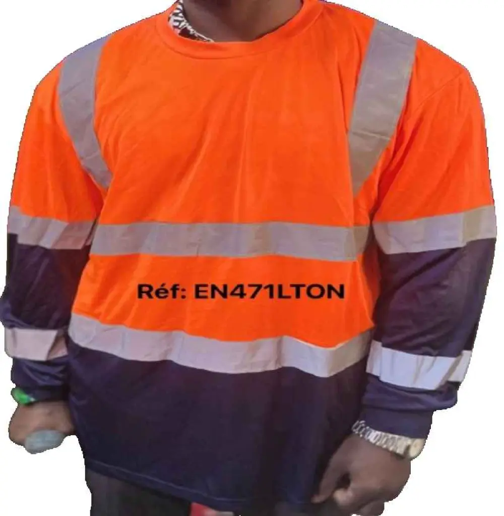 Gilet de sécurité de haute visibilité longues manches avec bandes réfléchissantes EN471LTON