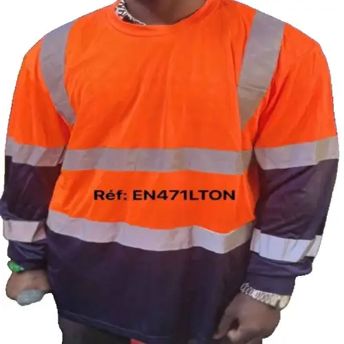 Gilet de sécurité de haute visibilité longues manches avec bandes réfléchissantes EN471LTON