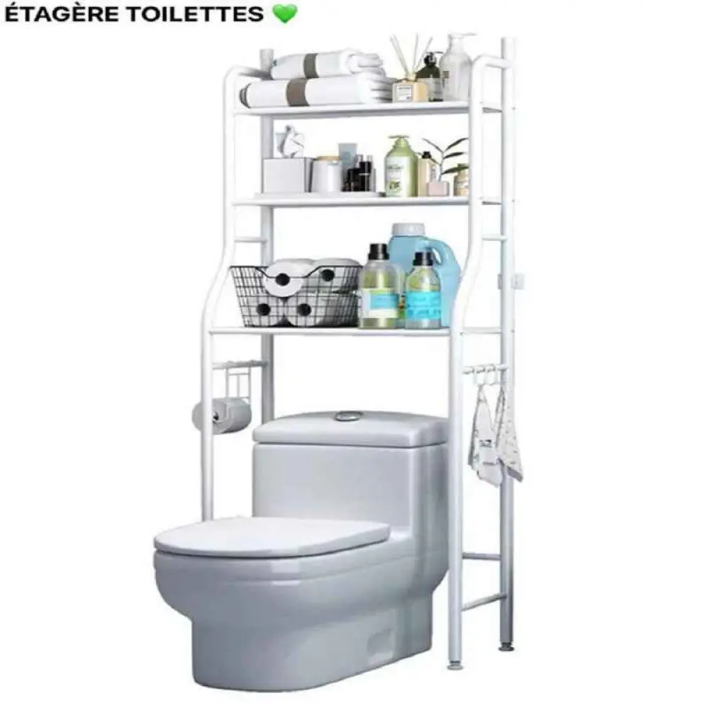 Etagère de rangement de salle de bain à plusieurs niveaux, Etagère toilettes