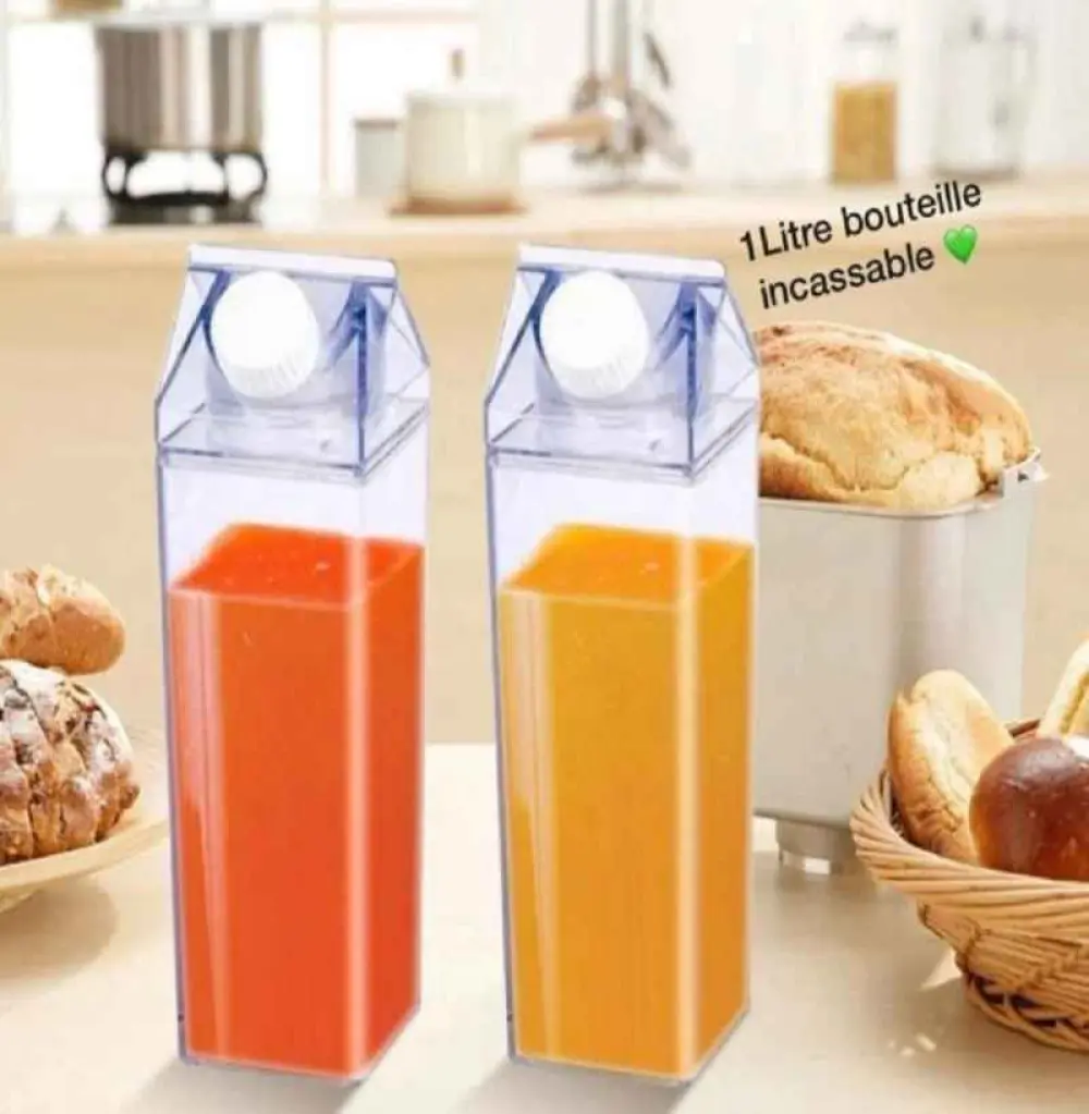 Bouteille de boisson en plastique incassable transparent 1L X 1pcs