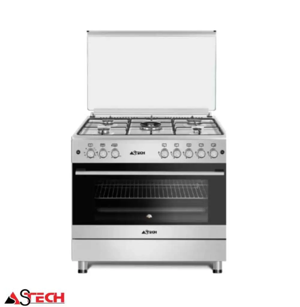 Cuisinière à gaz 5 feux minuterie ASTECH CK92CRM CUIAST92CRMC