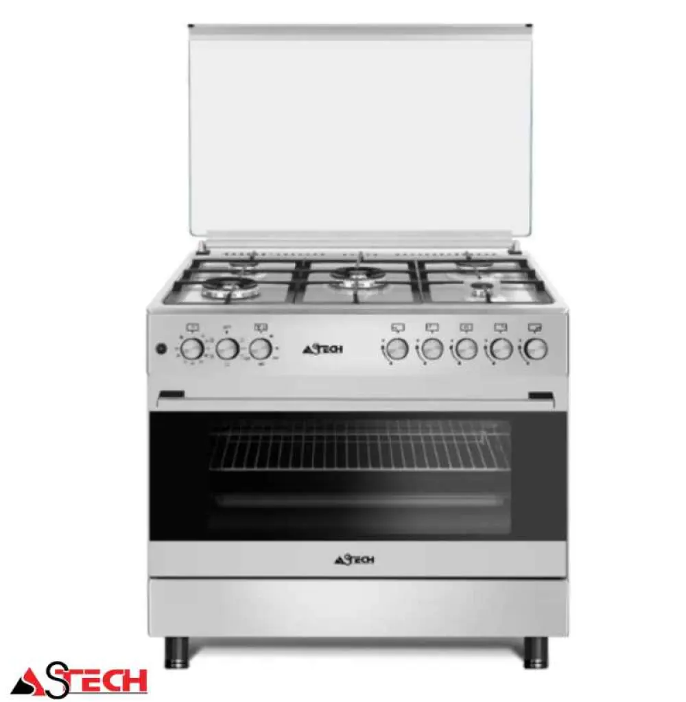 Cuisinière à gaz 5 feux Full option ventilo + four électrique ASTECH CK97MS 90/60 CK97 / CUIAST9097MS