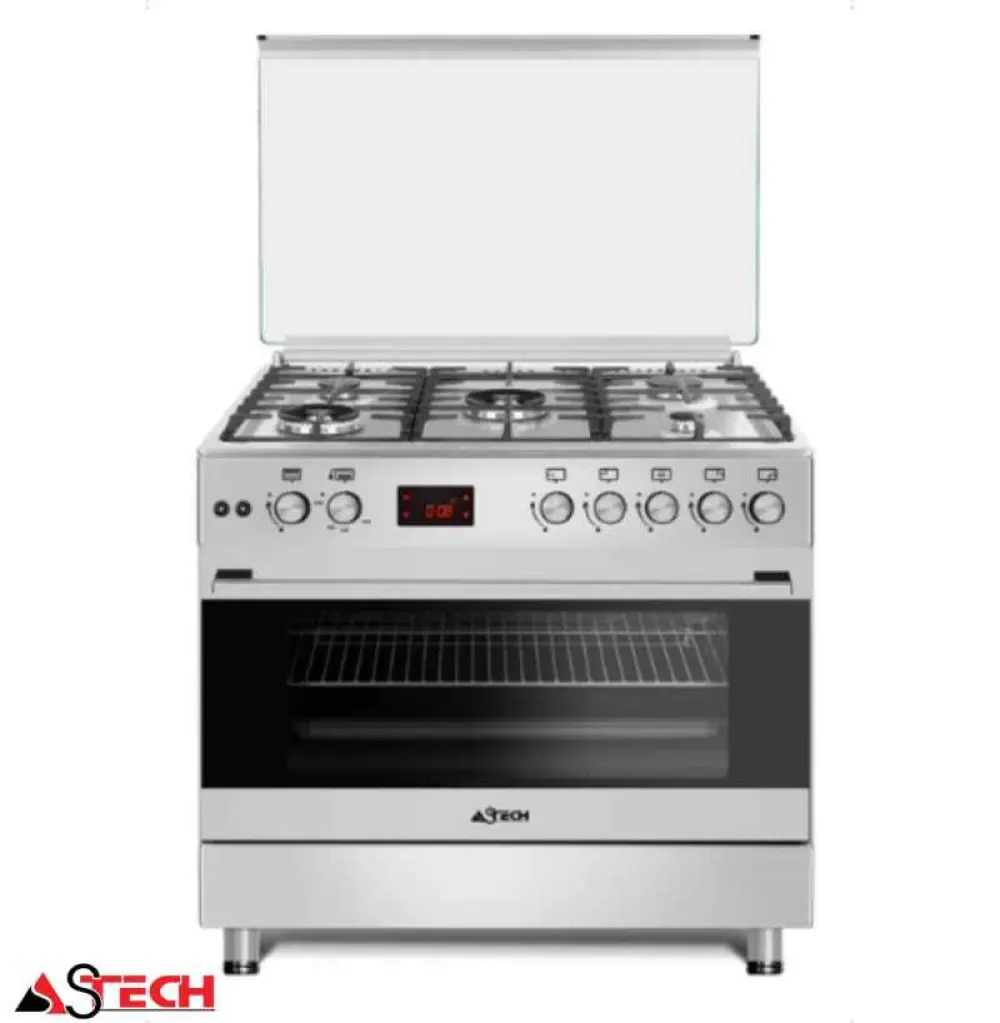 Cuisinière à gaz 5 feux Full option ventilo + écran ASTECH CK96MS 90/60 CK96 / CUIAST9096MS