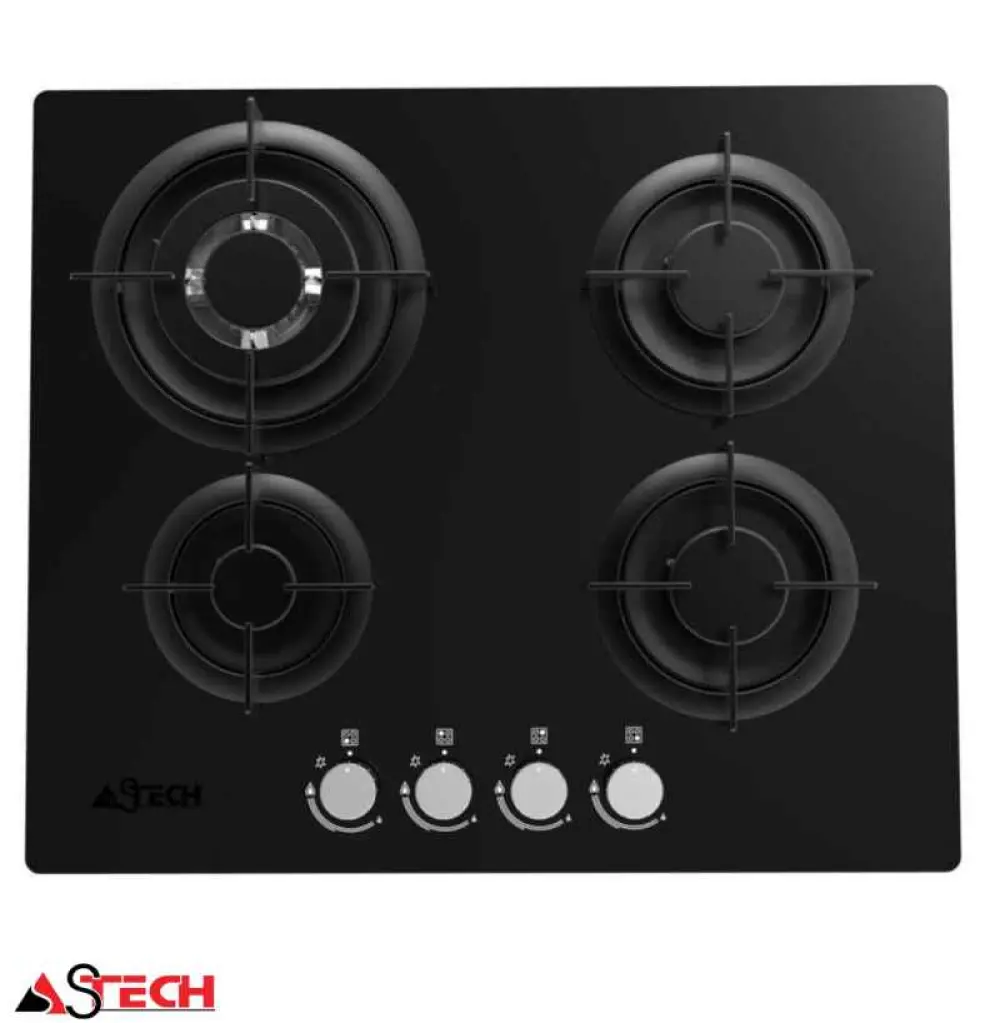 Plaque de cuisson à gaz encastrable 4 feux ASTECH PL68GZ-60NO-MA PLAAST0068CZ