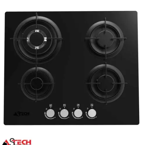 Plaque de cuisson à gaz encastrable 4 feux ASTECH PL68GZ-60NO-MA PLAAST0068CZ