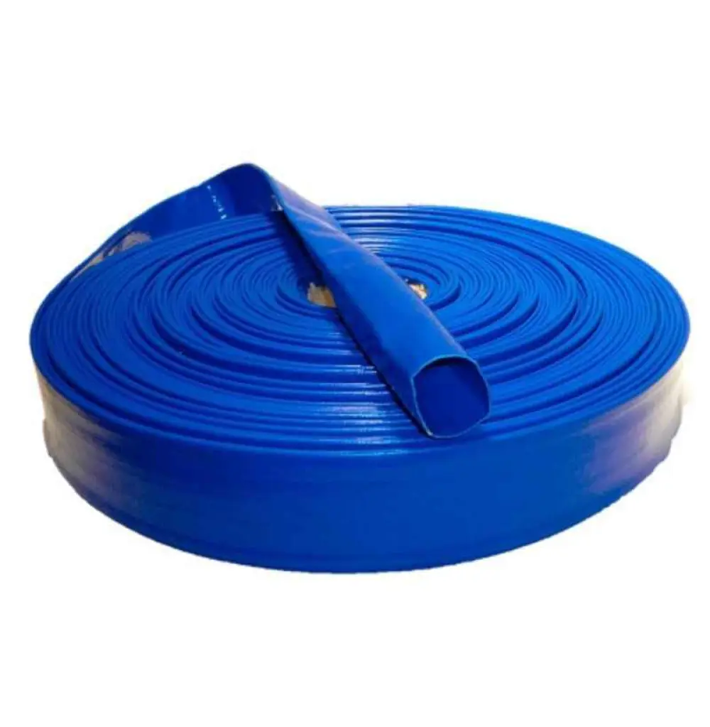 Tuyau enroulable à plat en PVC plastifié renforcé d'une tresse polyester 100m/50mm vendu par mètre