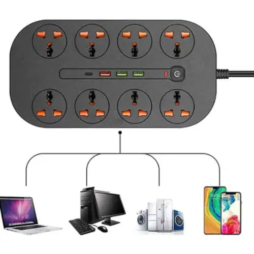 Rallonge ANTISTATIQUE 8 PRISES+3USB+1PD