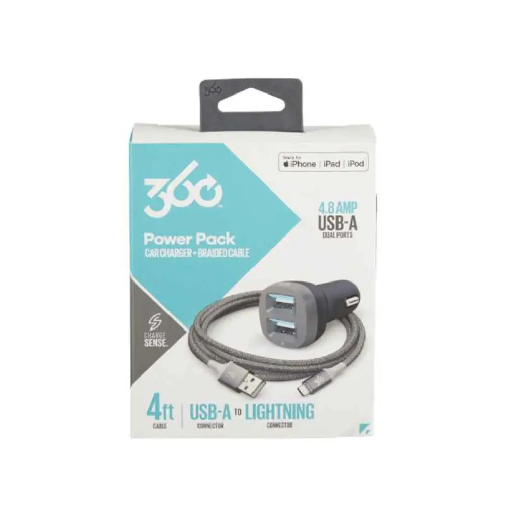 CHARGEUR CAR / CHARGEUR AUTO360 POWER PACK CAR CHARGER / 