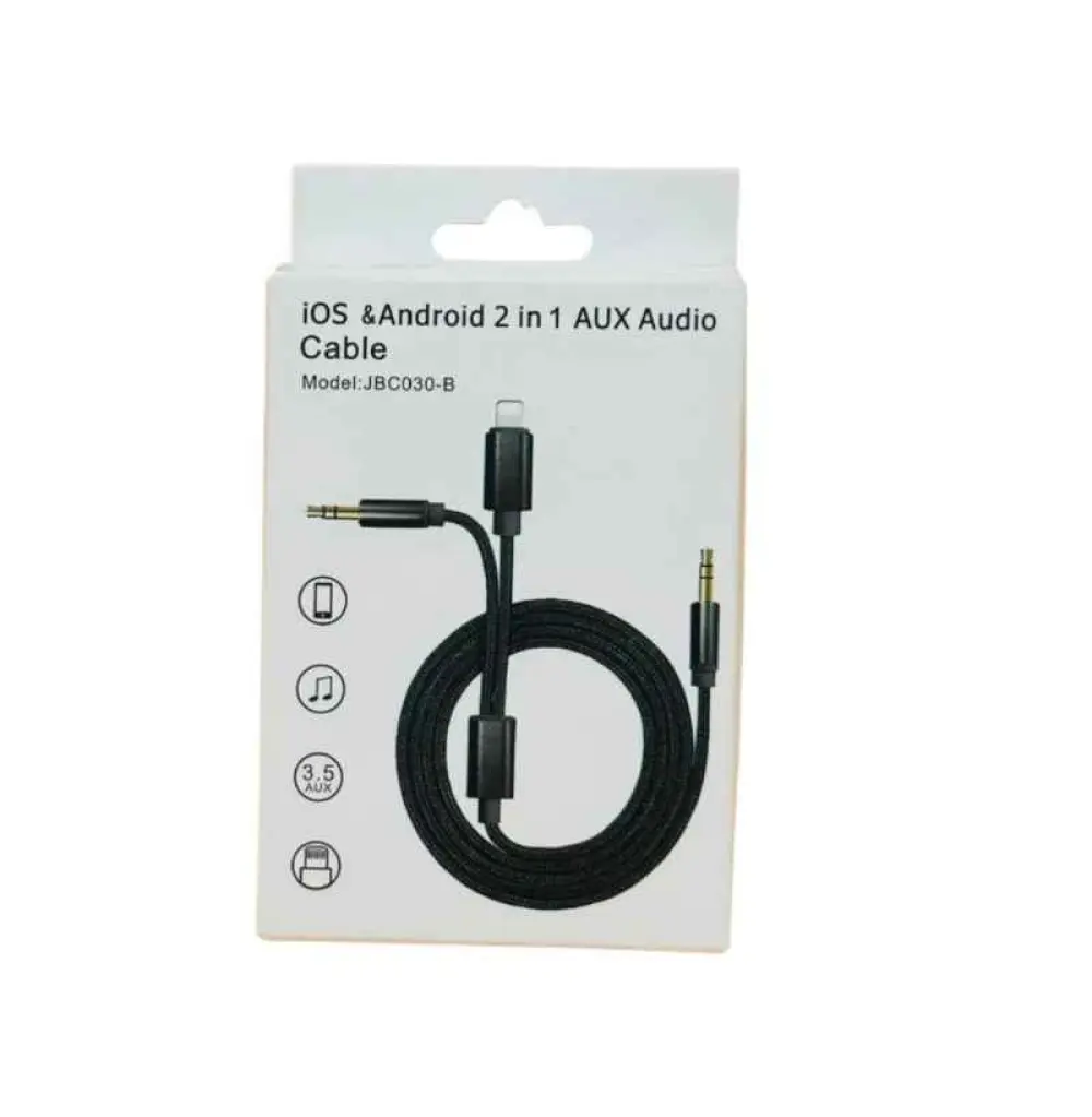 CABLE JBC030-B Lightning vers Aux 3,5 mm 2 in 1