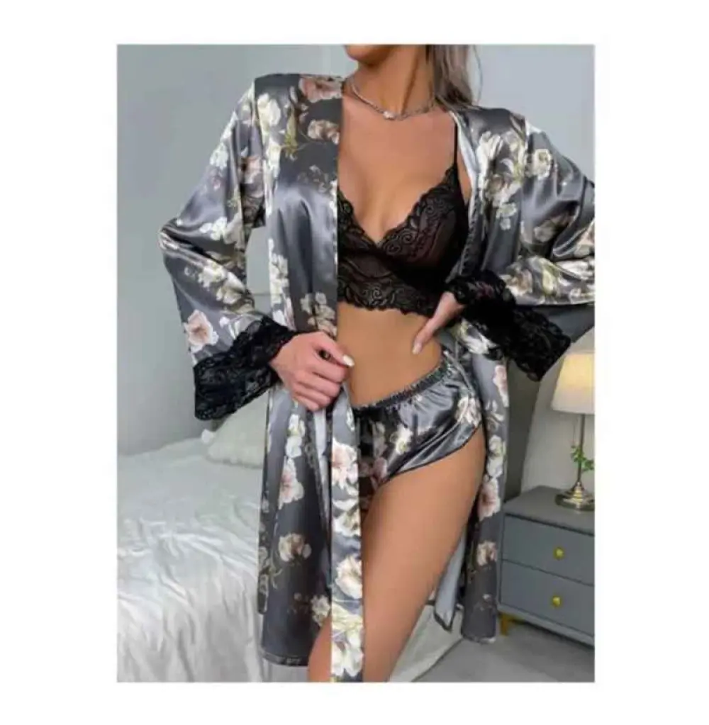 Ensemble Séduisant de Lingerie Noire avec Détails en Dentelle