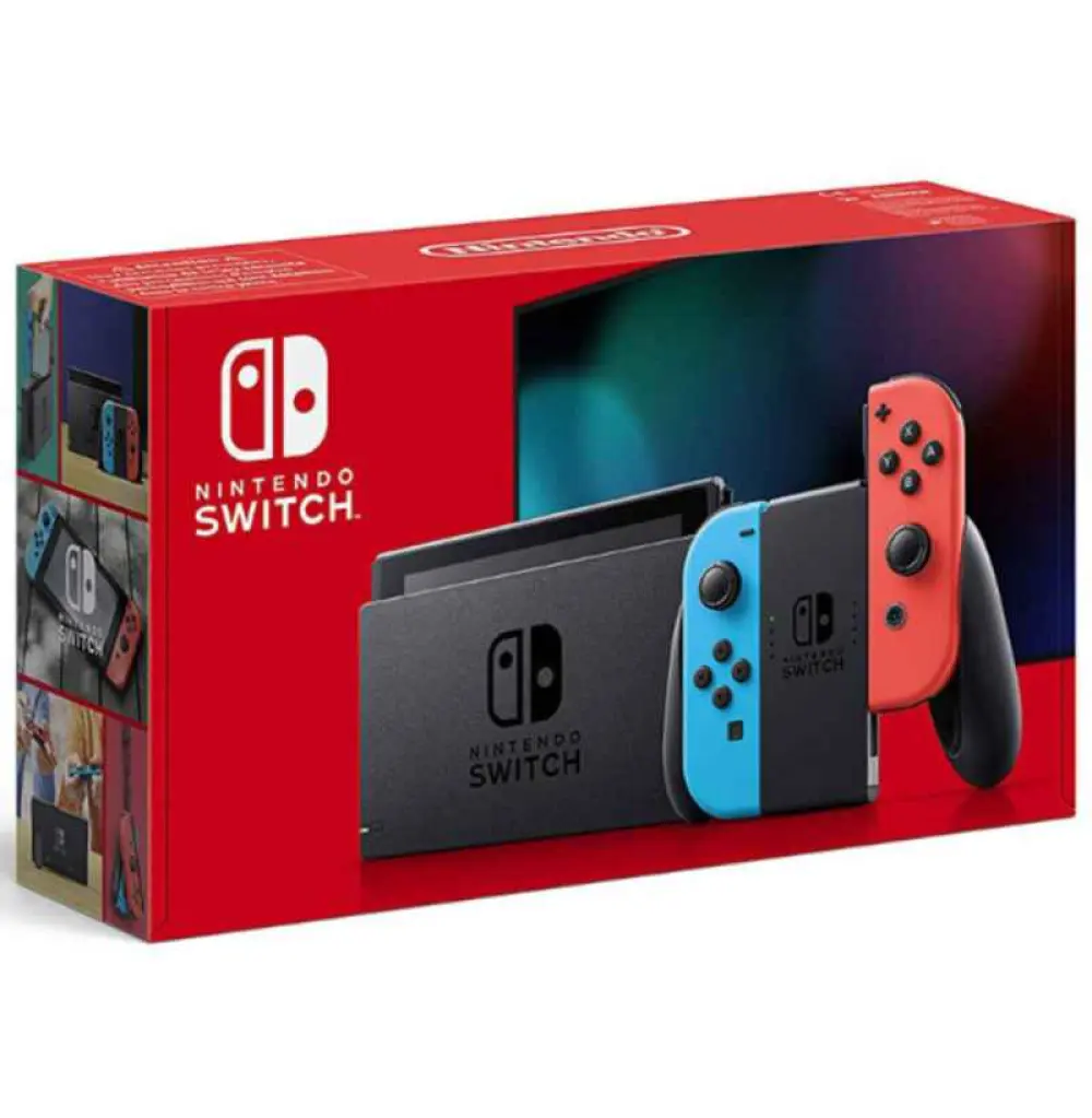 Nintendo Switch v2 + Joy-Con droit (rouge) et gauche (bleu)