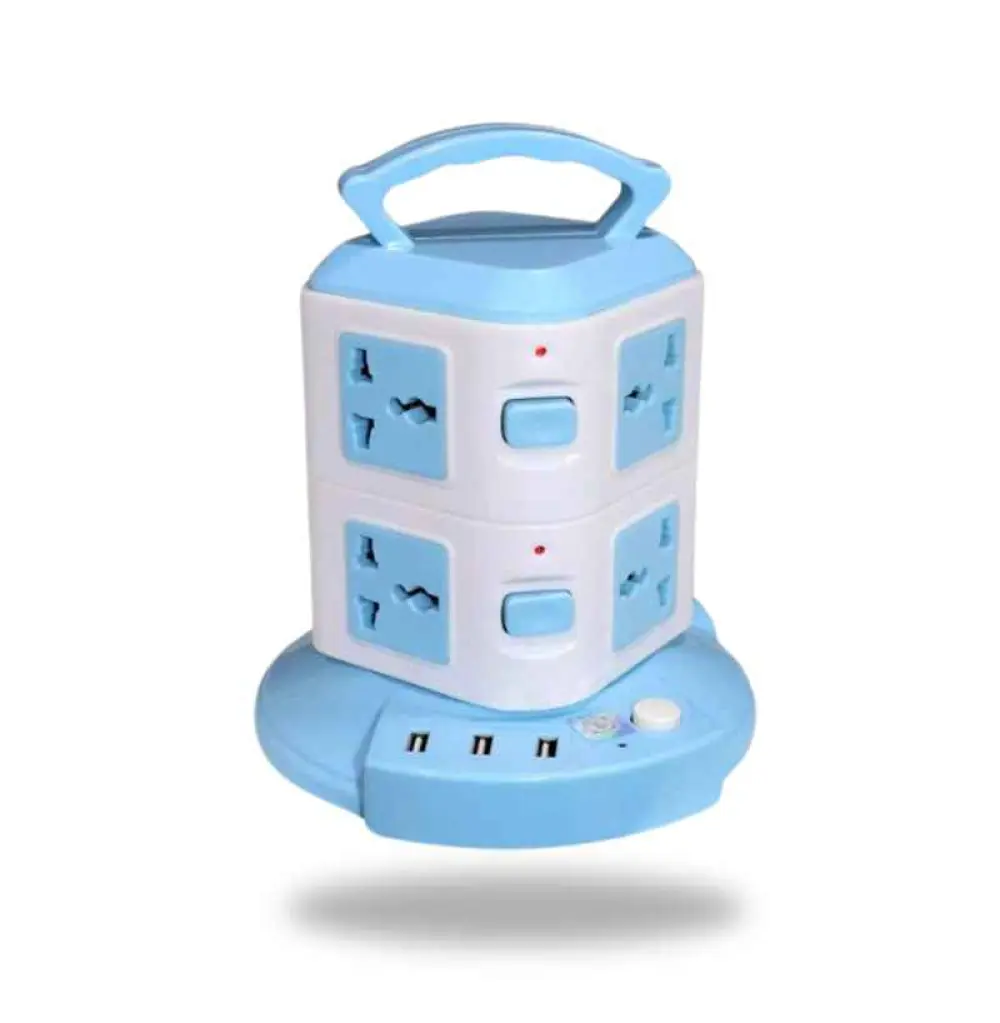 Rallonge verticale avec interrupteurs et ports clés USB