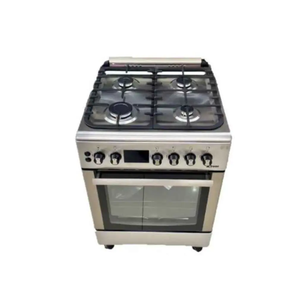 CUISINIERE ASTECH CK66ELCF 60X60 4 FEUX INOX AVEC ECRAN ET CHALEUR TOURNANTE INOX, CUIAST6060EL