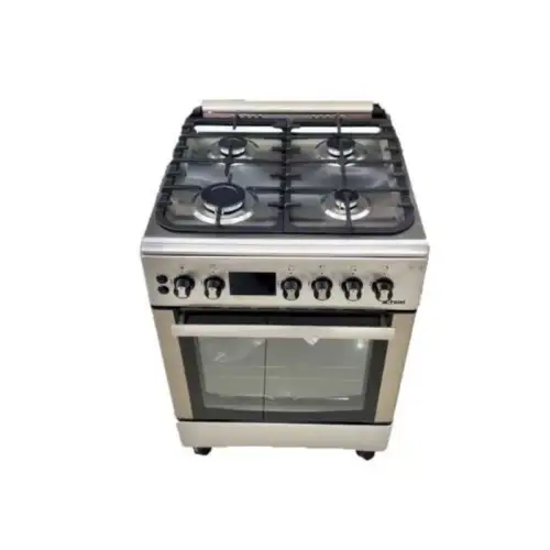 CUISINIERE ASTECH CK66ELCF 60X60 4 FEUX INOX AVEC ECRAN ET CHALEUR TOURNANTE INOX, CUIAST6060EL