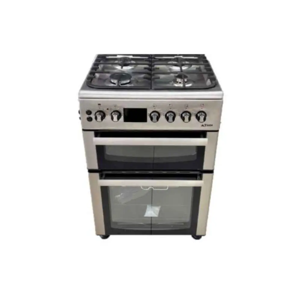 Cuisinière Astech CK69DDGZ-ELF 60×60 4 Feux Gaz 2 Four Electrique Avec 2 Portes, CUIAST6069GZ