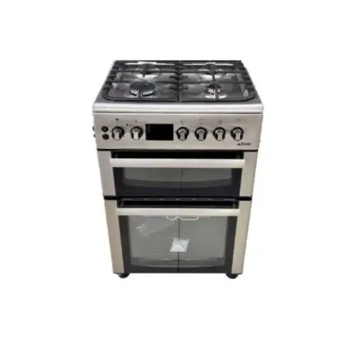 Cuisinière Astech CK69DDGZ-ELF 60×60 4 Feux Gaz 2 Four Electrique Avec 2 Portes, CUIAST6069GZ