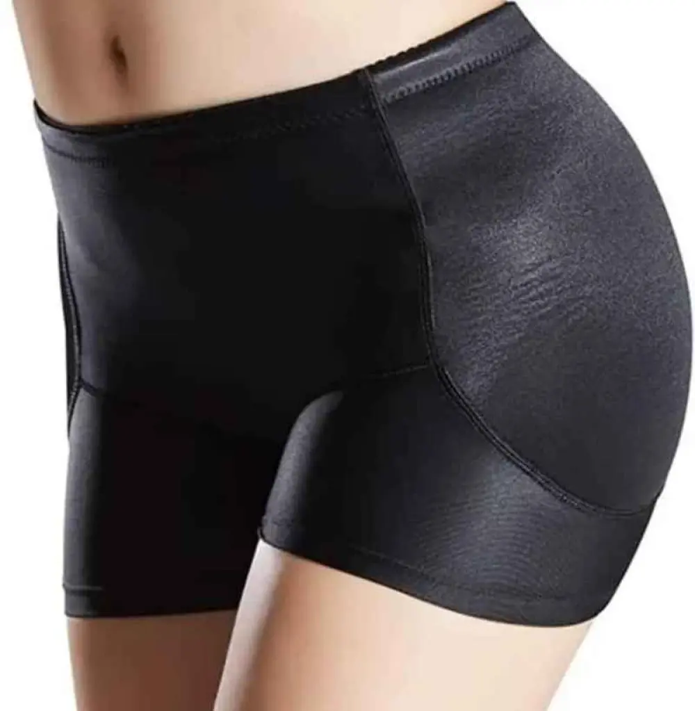Short Sculptant  de hanche Noir en Tissu Brillant