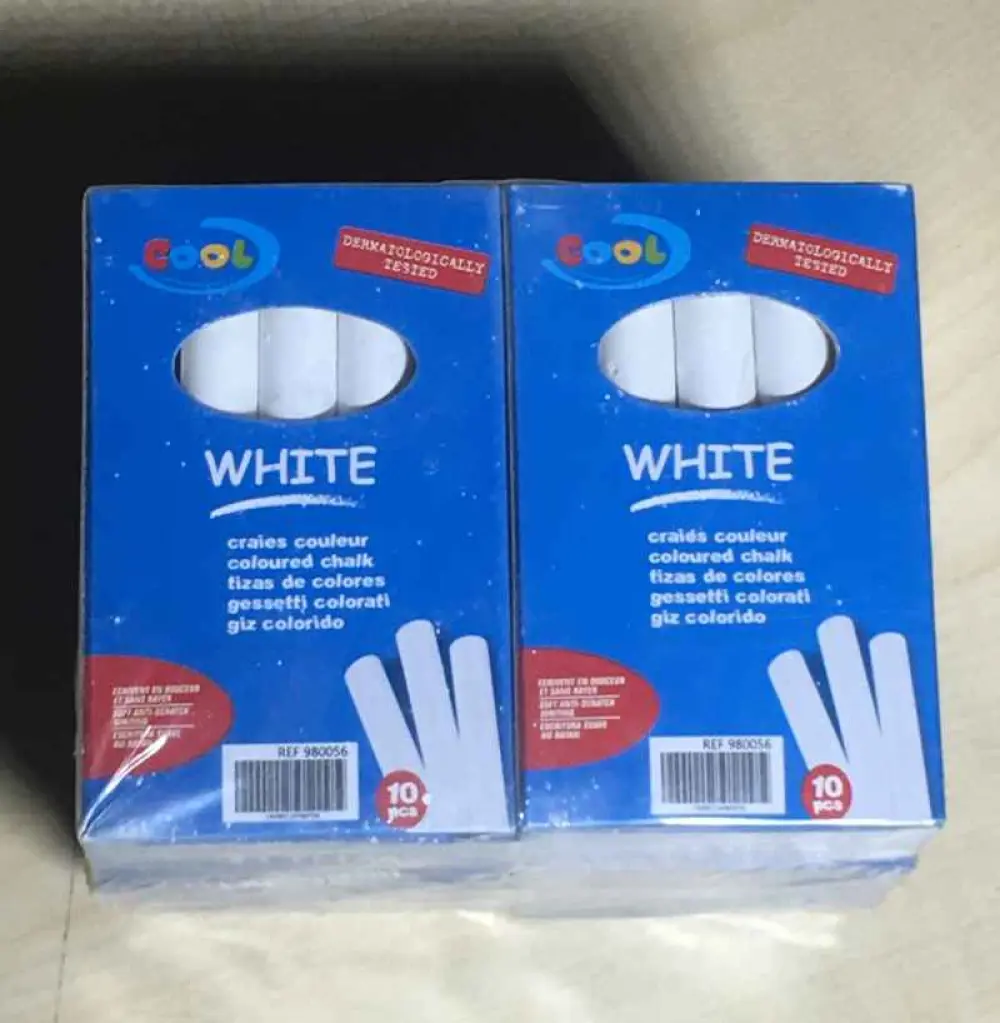 CRAIE LISSE BLANCHE 10 BOITES DE 10 (100 PIECES)