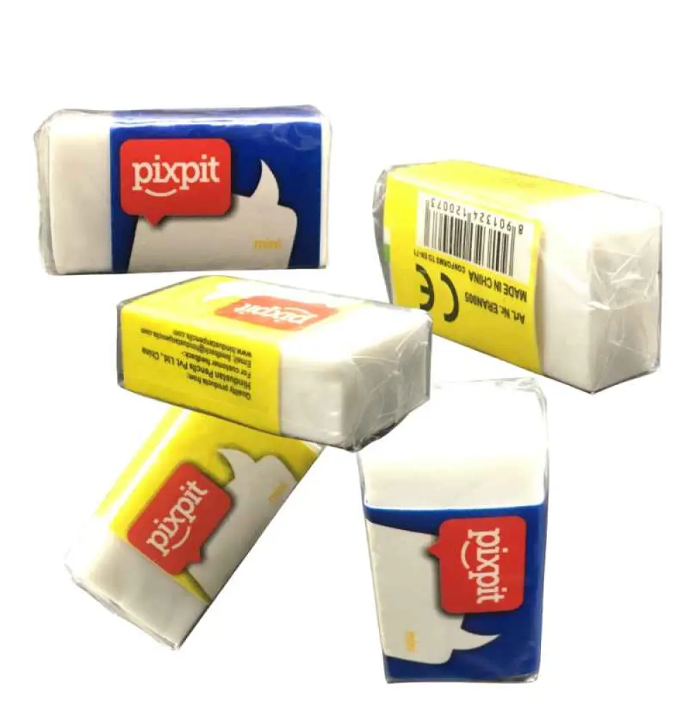 Gomme à effacer blanche pour l'école, Gomme à crayon classique pour founitures scolaires et bureau 1 x 5 pcs