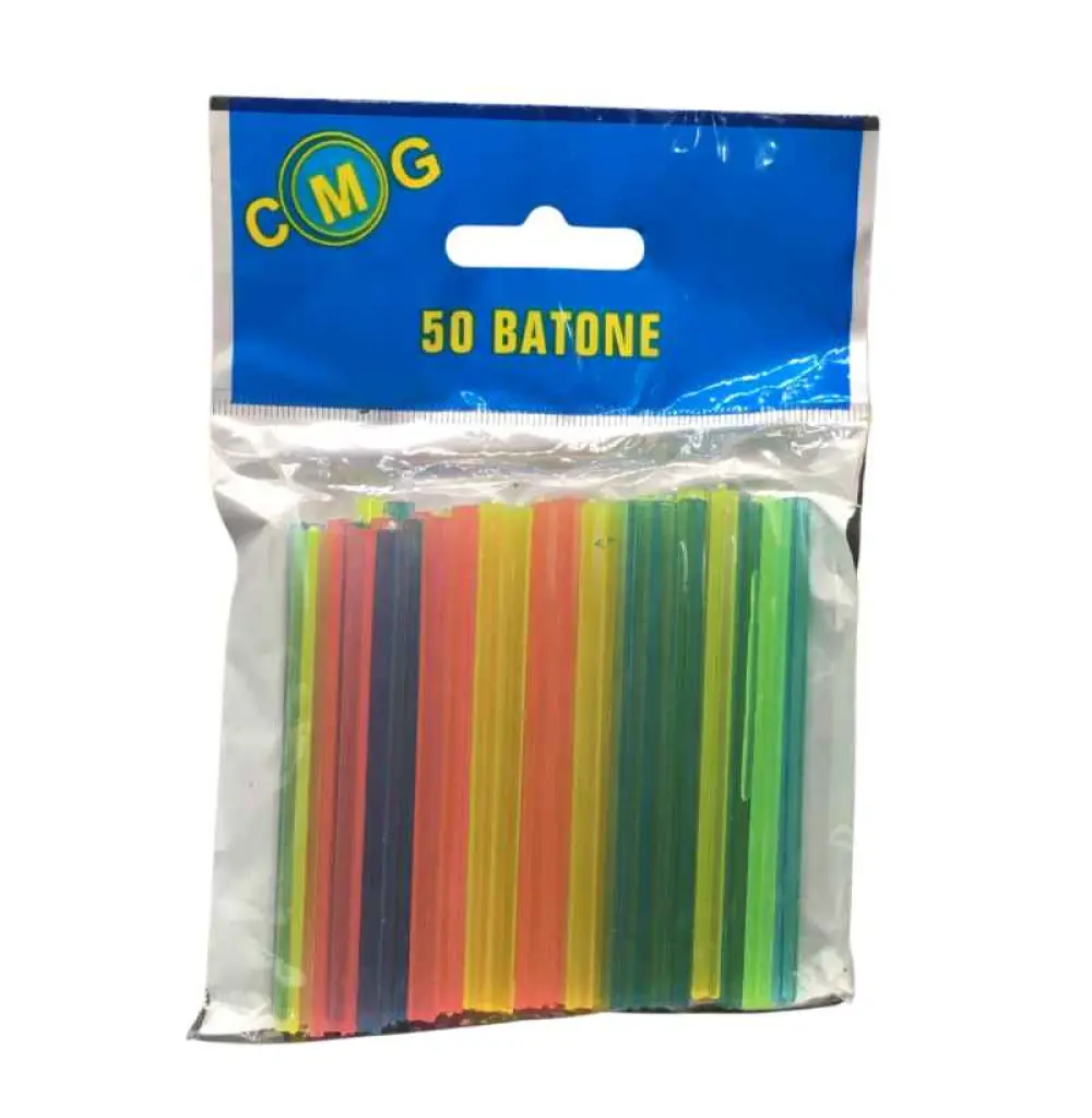 Paquet de 50 bâtonnet en plastique, lot de 50 bâtonnet multicolore pour écolier