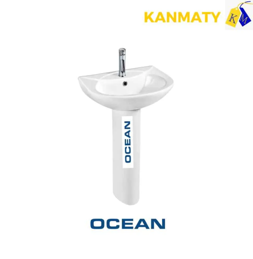 Lavabo+robinet OCEAN en céramique pour salla de bain