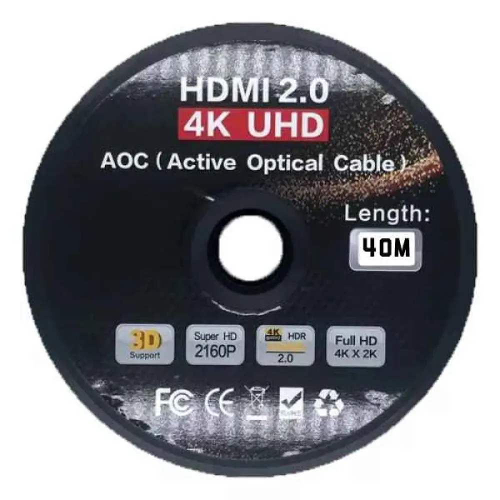 CABLE HDMI FIBRE 2.0/2.1 AOC (ACTIVE OPTICAL CABLE) 40M / RS-HDFIB40M