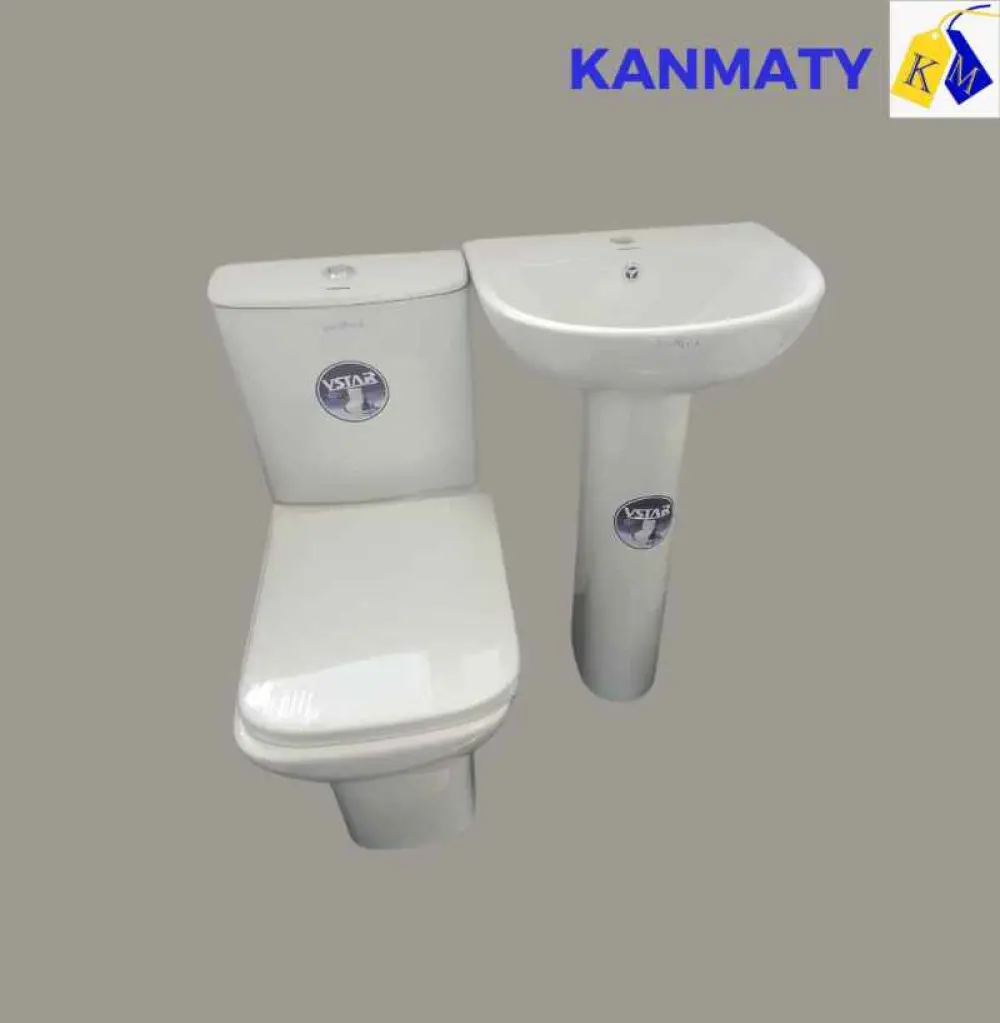 Ensemble Chaise anglaise complet WC+ reservoir avec mécanisme Lavabo + robinet VSTAR