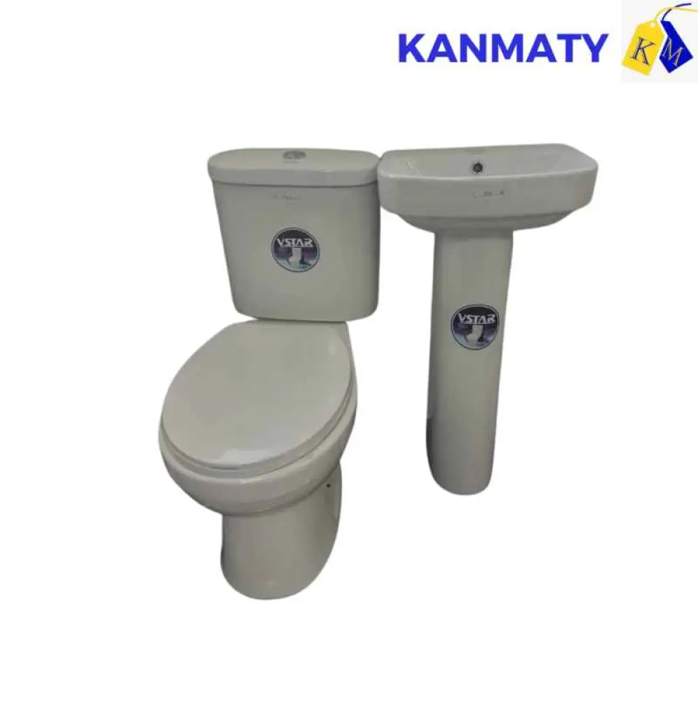 Ensemble Chaise anglaise complet WC+ reservoir avec mécanisme Lavabo + robinet VSTAR
