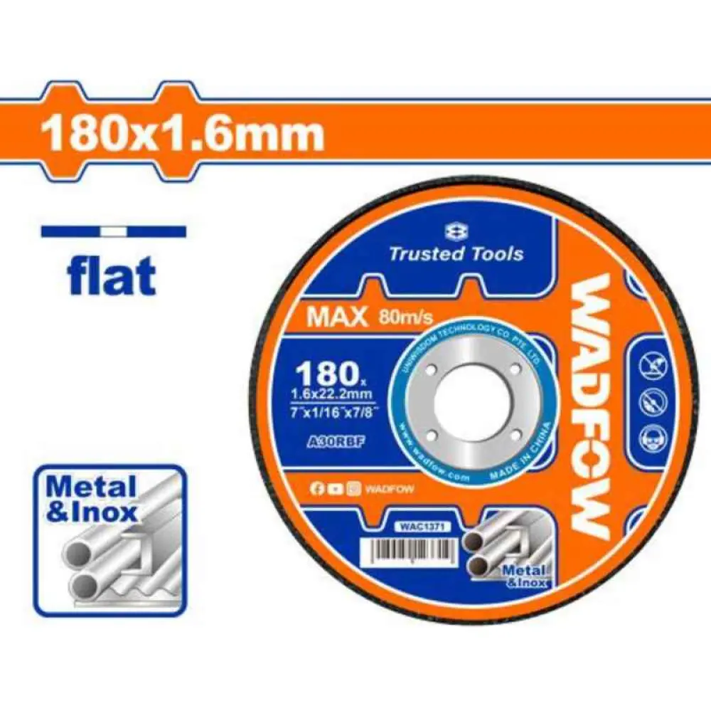 WAC1371 Disque abrasif de coupe en métal, 180mm