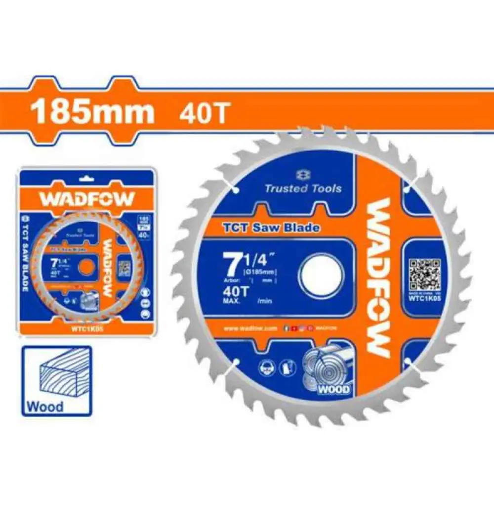 WTC1K05 Lame de scie TCT,185mm, 40T