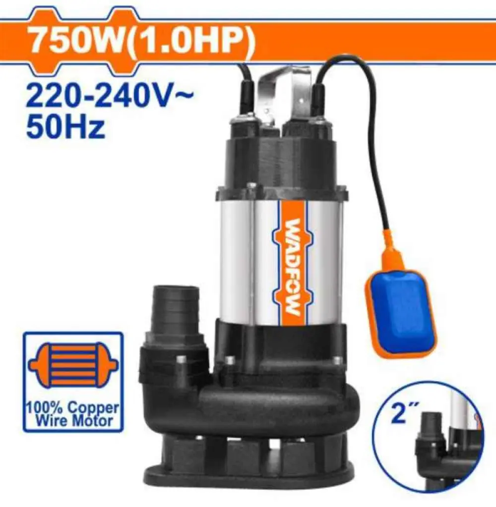 WWPWA03 Pompe submersible pour eaux usées, 750 W (1,0 HP), 220-240 V ~ 50 Hz.