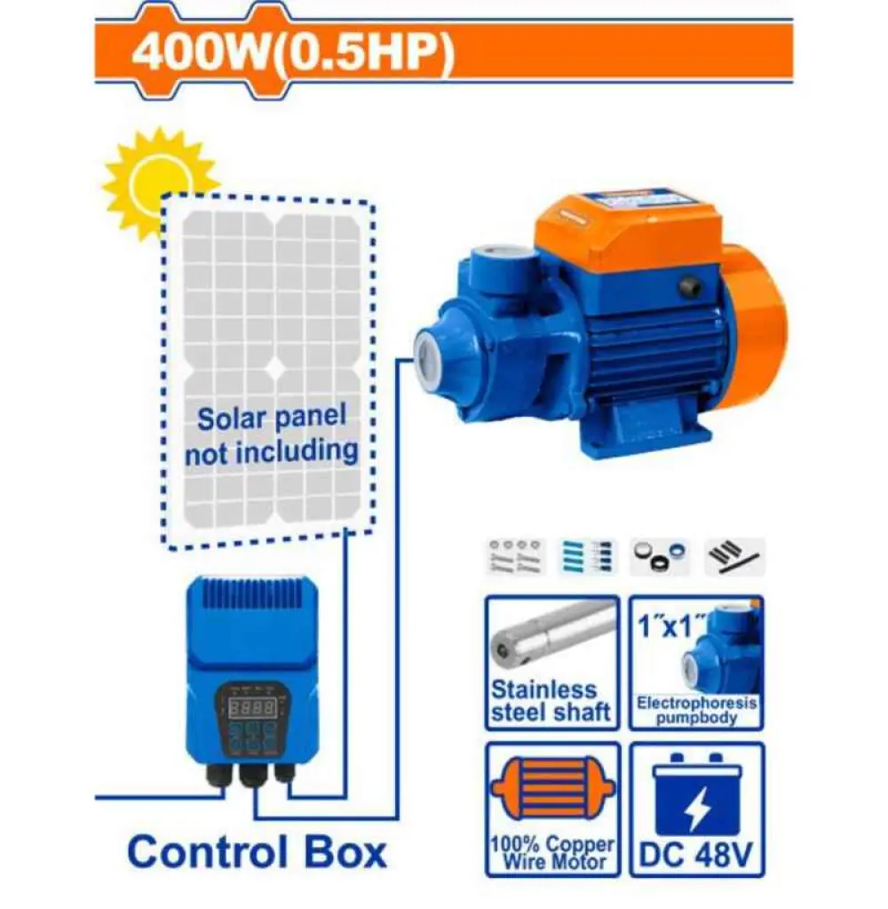 WWPVDC01 Pompe à eau solaire, 400W (0,5HP), 48V