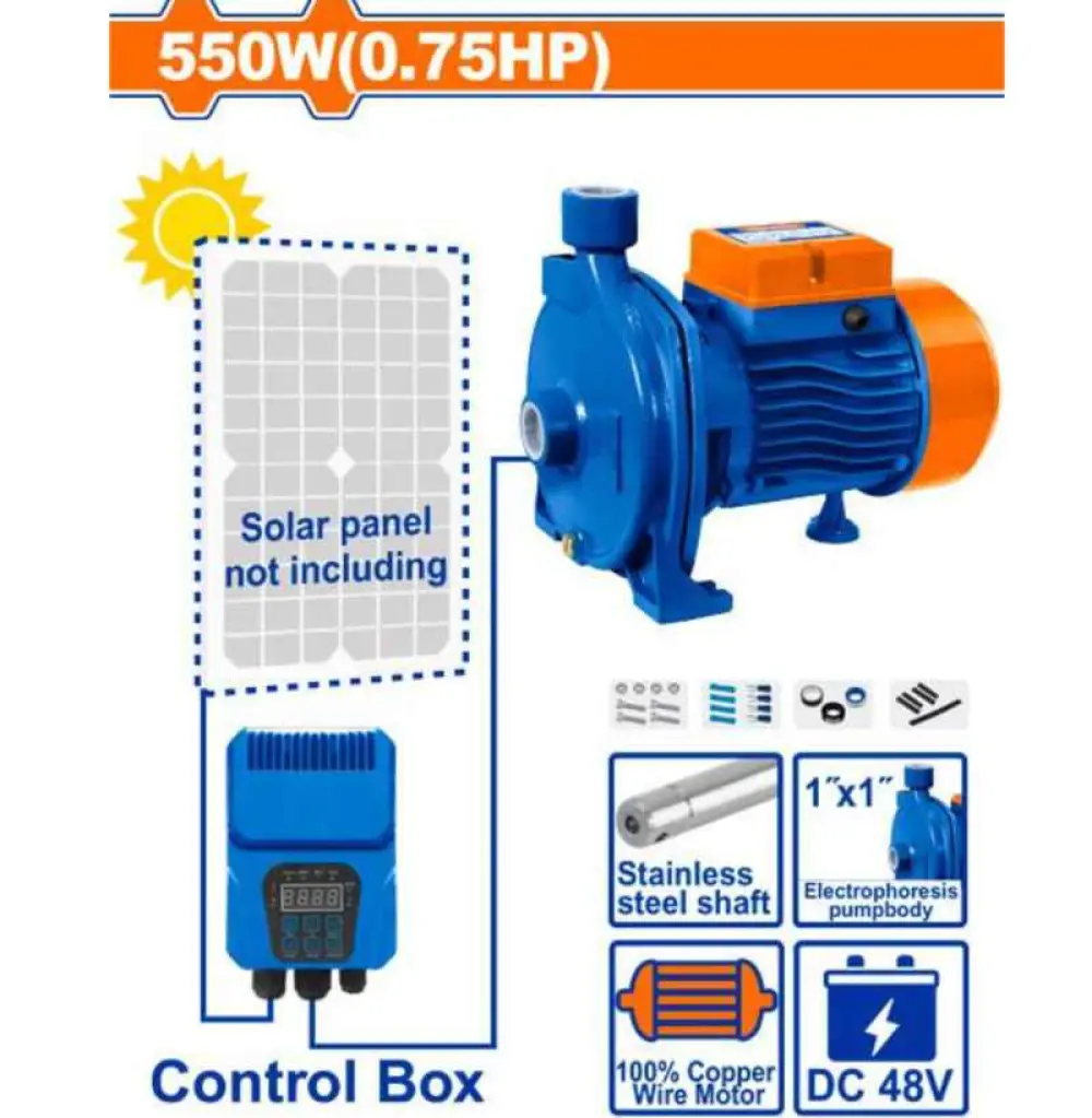 WWPCDC02 Pompe à eau solaire, 550W (0,75HP), 48V