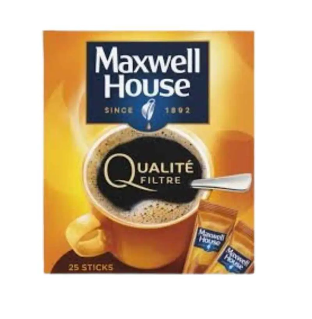 MAXWELL HOUSE Café soluble en stick qualité filtre 25 sticks 45g