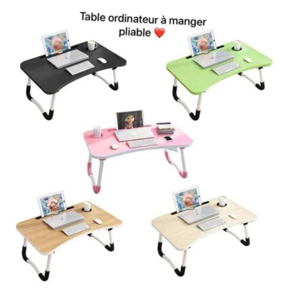 Table de lit Multifonctions pliable pour ordinateur et repas