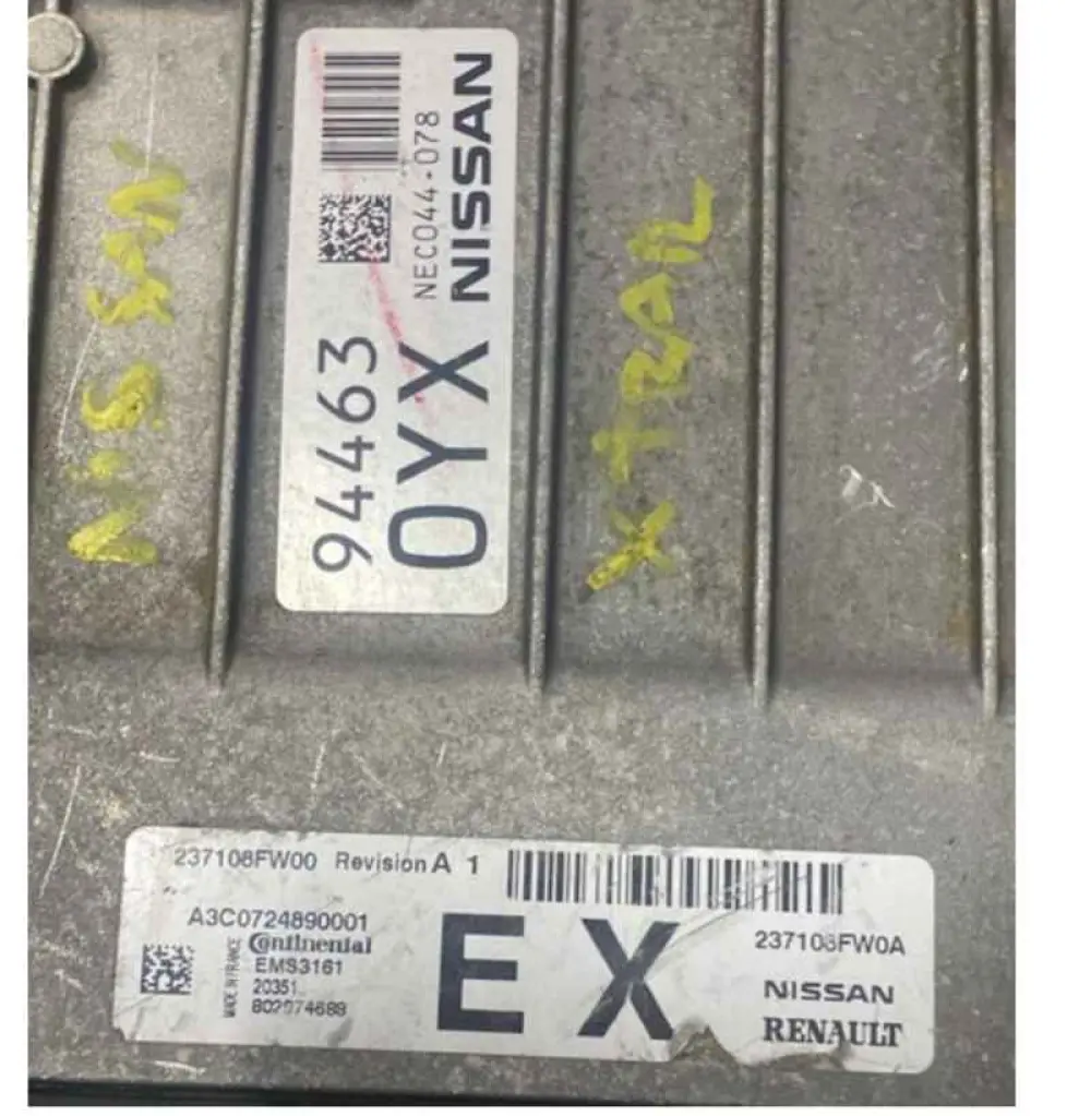 Calculateur moteur Nissan Qashqai 1.3L 2020 Motor Beyni / A3C0724890001 / EMS3161 NEC044-078 OYX EX CONTINENTAL