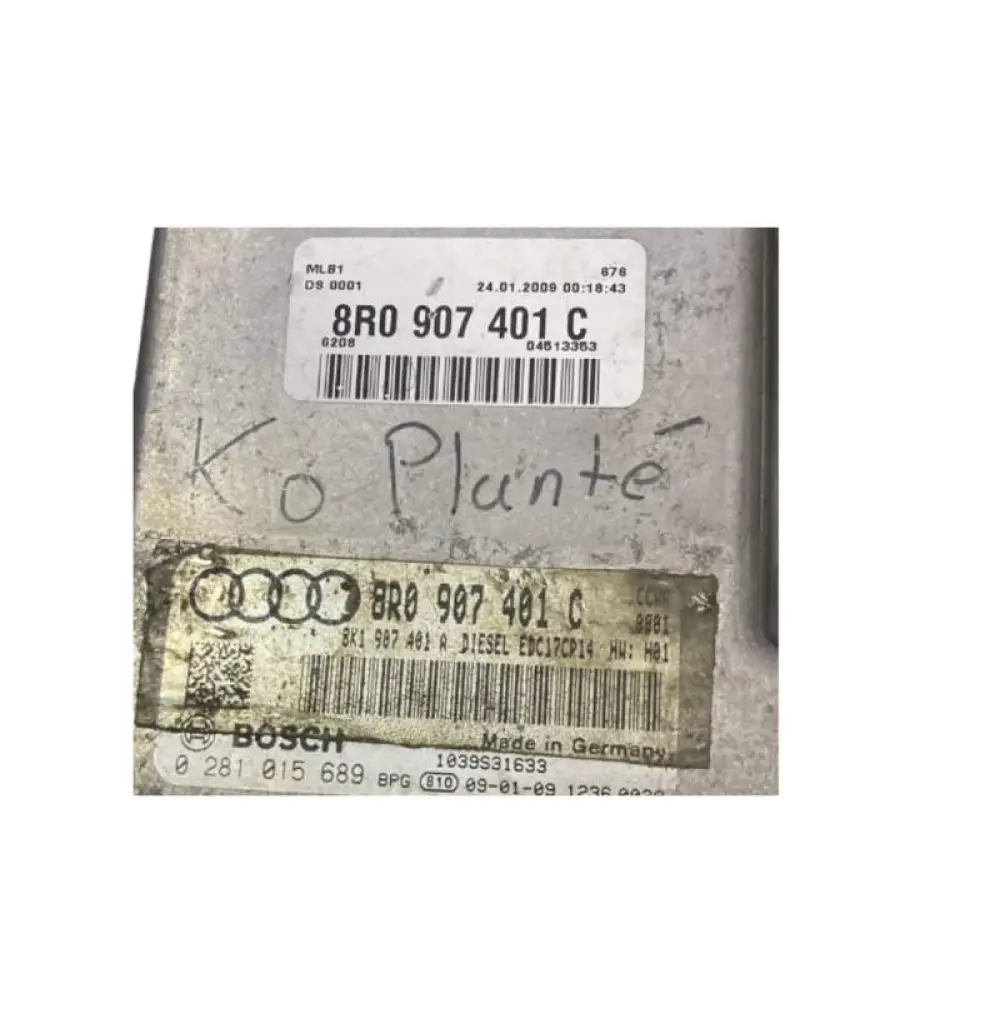 CALCULATEUR DE MOTEUR A DECODER AUDI Q5 3.0 TDI 8R907401C 0281015689