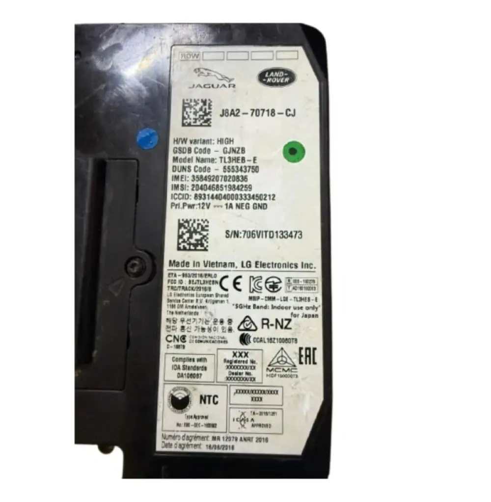 MODULE DE CONTRÔLE TÉLÉMATIQUE J8A2-70718-CJ / J8A270718CJ RANGE ROVER VELAR L560 2017