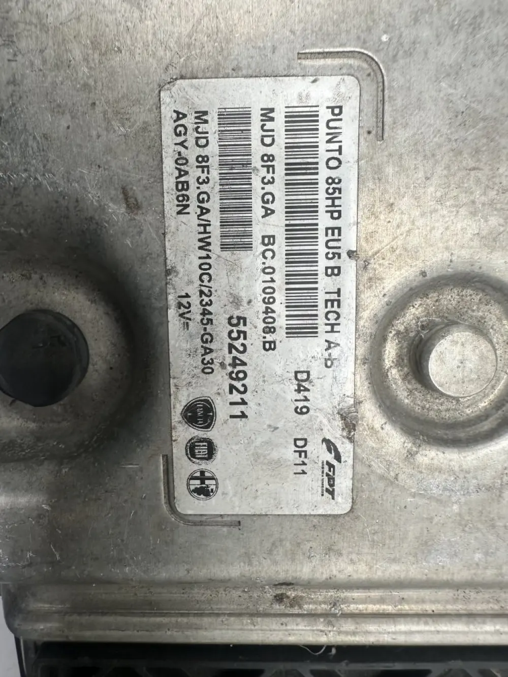 FIAT PUNTO 1.3 85HP 55249211 BC0109408B MJD8F3 GA CALCULATEUR MOTEUR 